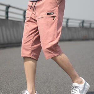 شورت رجالي موضة الصيف قصيرة 3/4 مستقيم فضفاض بمقاسات كبيرة