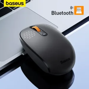 Baseus F01B ماوس لاسلكي بلوتوث 5.0 ماوس 1600 ديسيبل ثلاثي الأوضاع رمادي بلوري