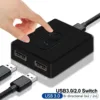 USB2.0 التبديل 1x2/2x1 USB Hub ثنائي الاتجاه USB3.0 موسع تحكم مشترك للطابعة لوحة المفاتيح الماوس ﻿